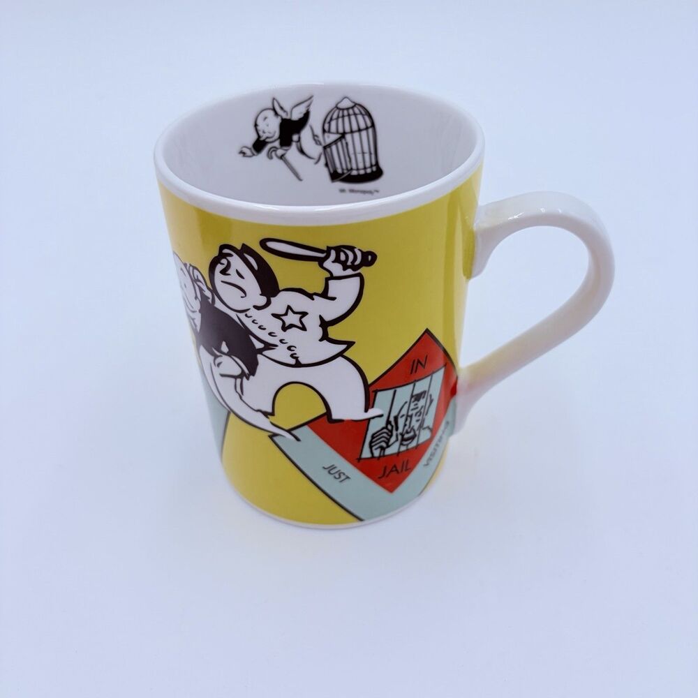 1999 Monopoly Mr Monopoly Coffee Mug Department 56 Hasbro Go To Jail Cup